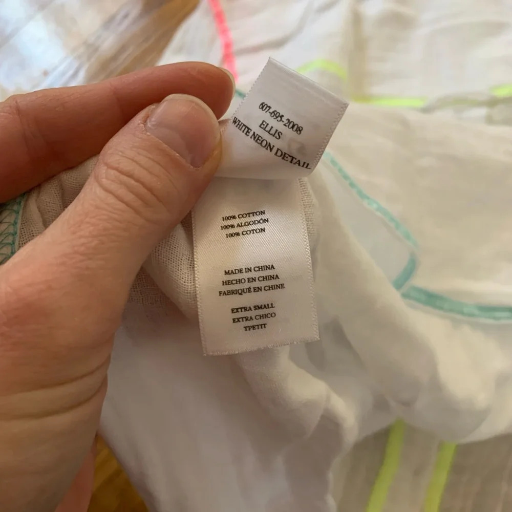 Rails 100% Cotton White Button Down With Neon Det… - image 8